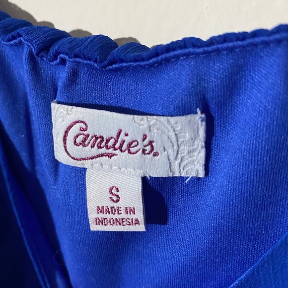 Candie’s royal blue spaghetti strap flowy blouse S - Picture 4 of 5